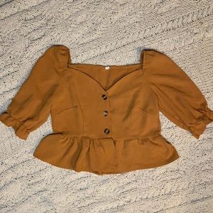 Cropped Peplum Shirt